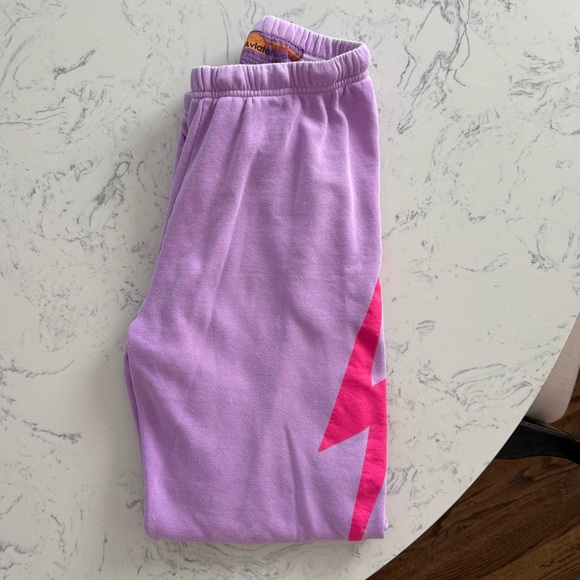 Aviator Nation Purple & Pink Set with Pink lightning bolt, Size Small - Picture 4 of 14